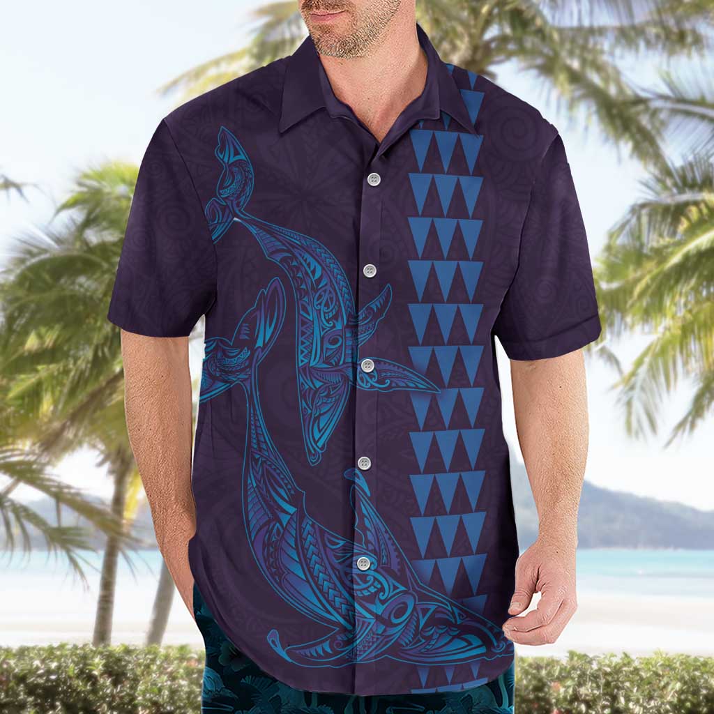 Aloha Hawaii Whale Kakau and Polynesian Tattoo Hawaiian Shirt Purple Color LT03 - Polynesian Pride