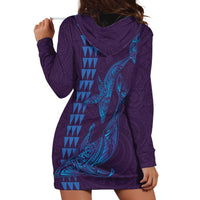 Aloha Hawaii Whale Kakau and Polynesian Tattoo Hoodie Dress Purple Color LT03 - Polynesian Pride