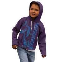 Aloha Hawaii Whale Kakau and Polynesian Tattoo Kid Hoodie Purple Color LT03 - Polynesian Pride