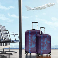 Aloha Hawaii Whale Kakau and Polynesian Tattoo Luggage Cover Purple Color LT03 - Polynesian Pride