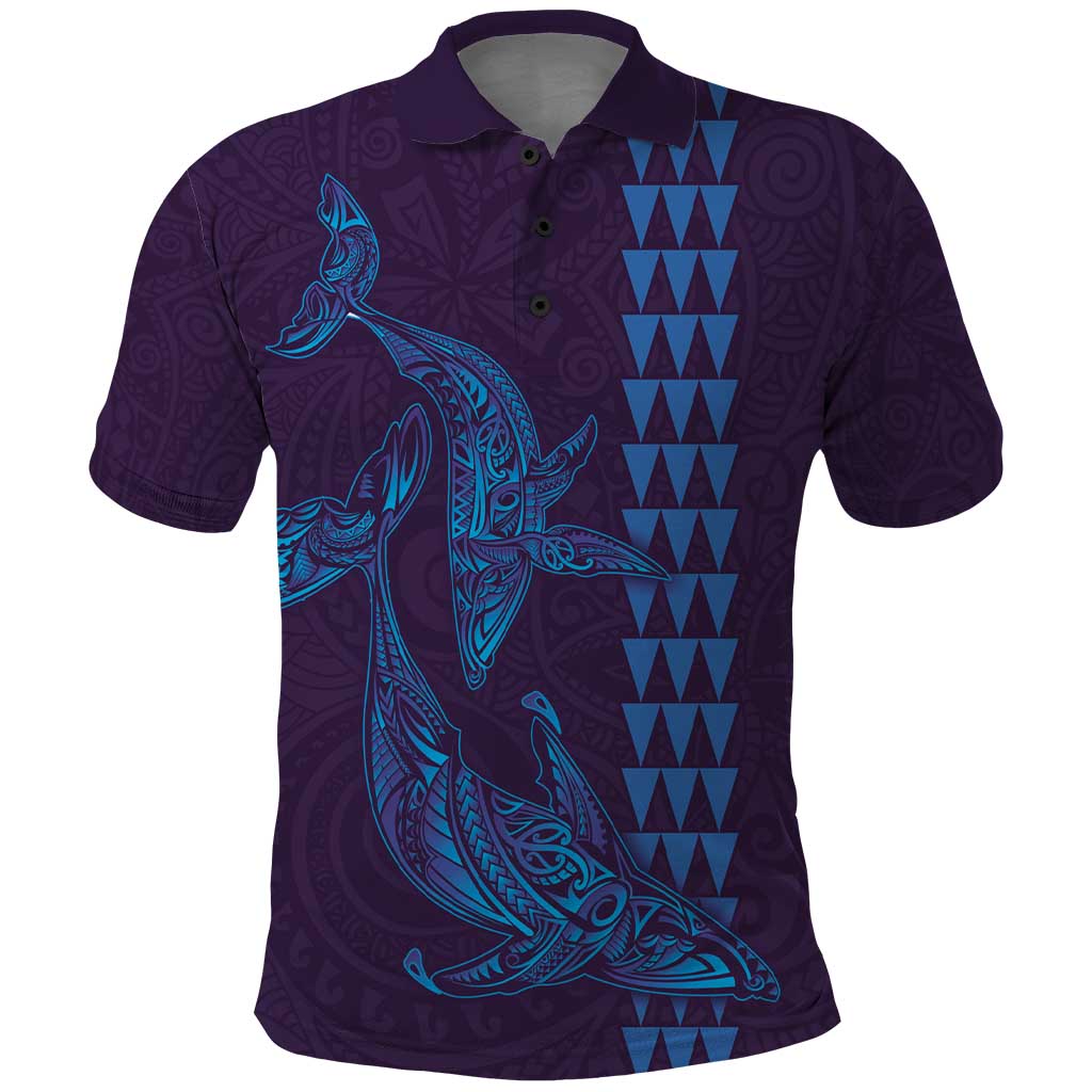Aloha Hawaii Whale Kakau and Polynesian Tattoo Polo Shirt Purple Color LT03 Purple - Polynesian Pride