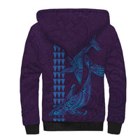Aloha Hawaii Whale Kakau and Polynesian Tattoo Sherpa Hoodie Purple Color LT03 - Polynesian Pride