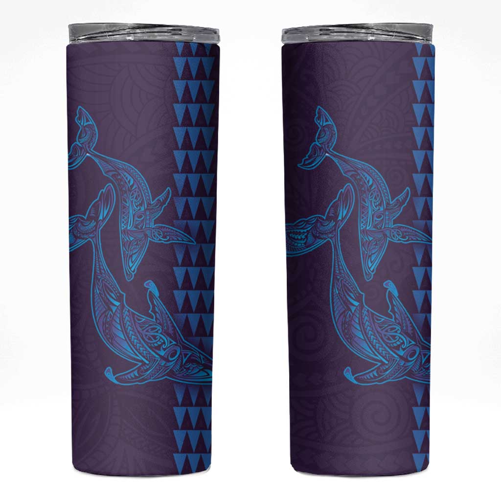 Aloha Hawaii Whale Kakau and Polynesian Tattoo Skinny Tumbler Purple Color LT03 Purple - Polynesian Pride