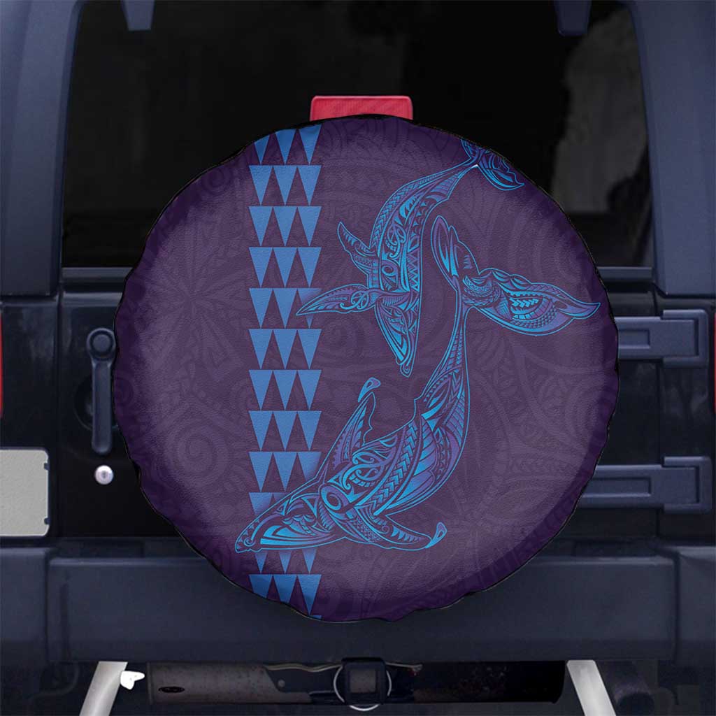 Aloha Hawaii Whale Kakau and Polynesian Tattoo Spare Tire Cover Purple Color LT03 - Polynesian Pride