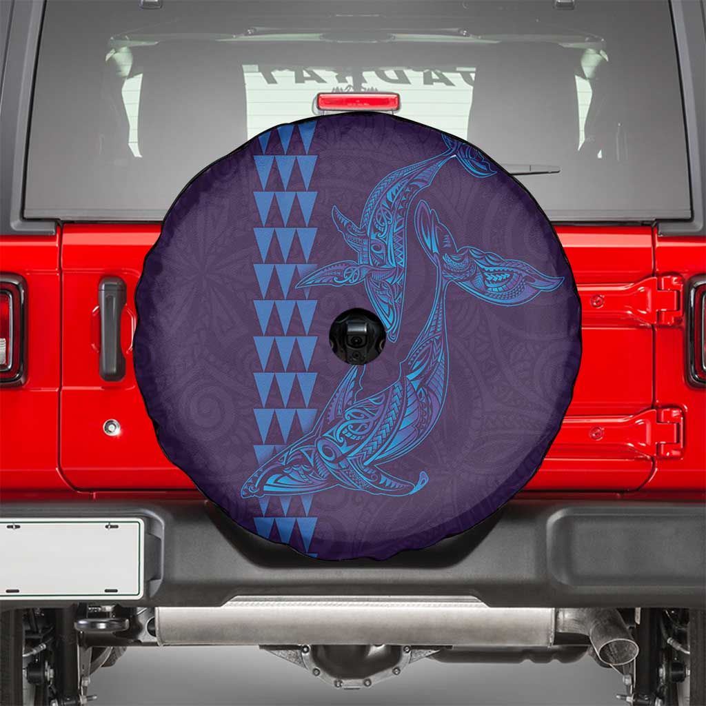 Aloha Hawaii Whale Kakau and Polynesian Tattoo Spare Tire Cover Purple Color LT03 - Polynesian Pride