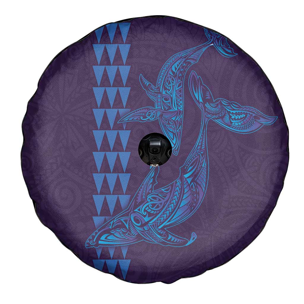 Aloha Hawaii Whale Kakau and Polynesian Tattoo Spare Tire Cover Purple Color LT03 - Polynesian Pride