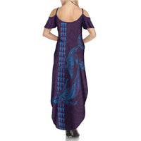Aloha Hawaii Whale Kakau and Polynesian Tattoo Summer Maxi Dress Purple Color LT03 - Polynesian Pride