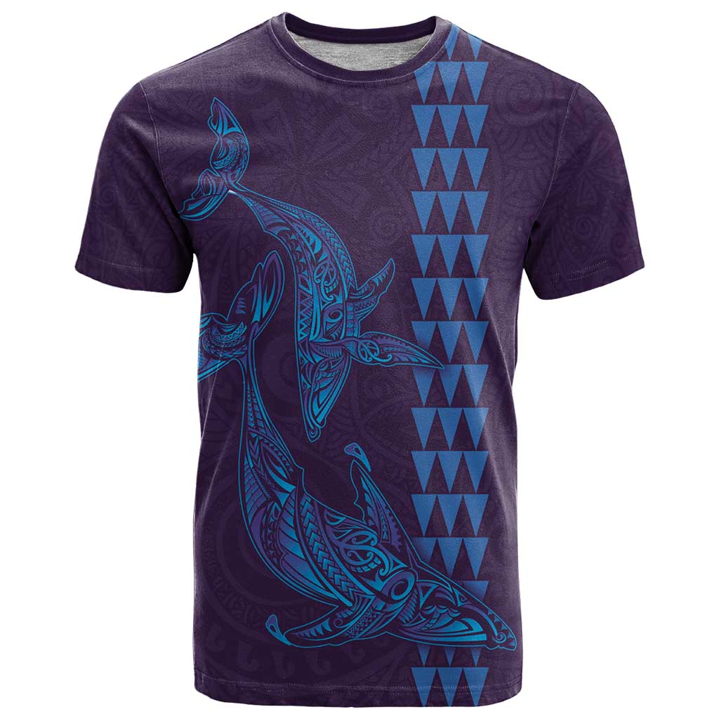 Aloha Hawaii Whale Kakau and Polynesian Tattoo T Shirt Purple Color LT03 Purple - Polynesian Pride