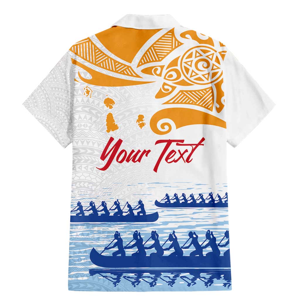 Personalised Hawaiki Nui Va'a French Polynesian Pattern Family Matching Mermaid Dress and Hawaiian Shirt White Color LT03 - Polynesian Pride