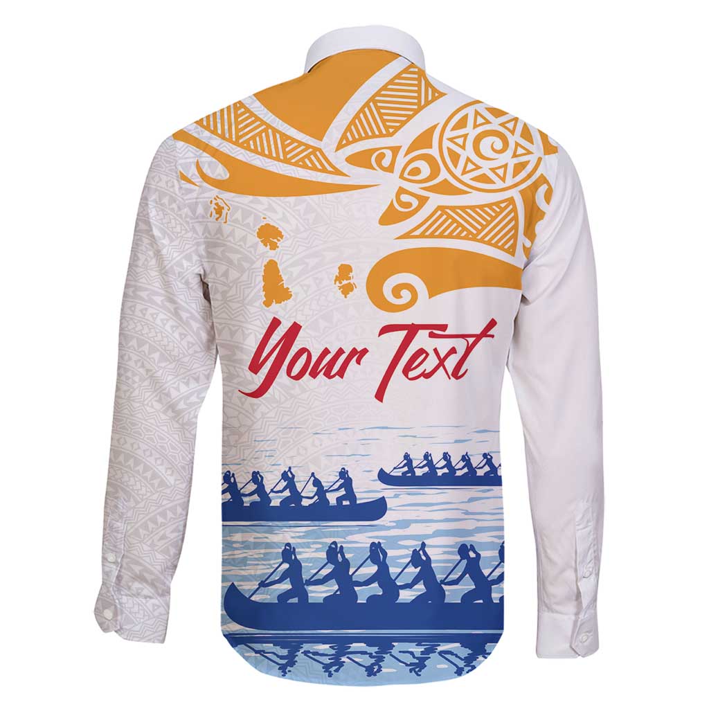 Personalised Hawaiki Nui Va'a French Polynesian Pattern Family Matching Mermaid Dress and Hawaiian Shirt White Color LT03 - Polynesian Pride