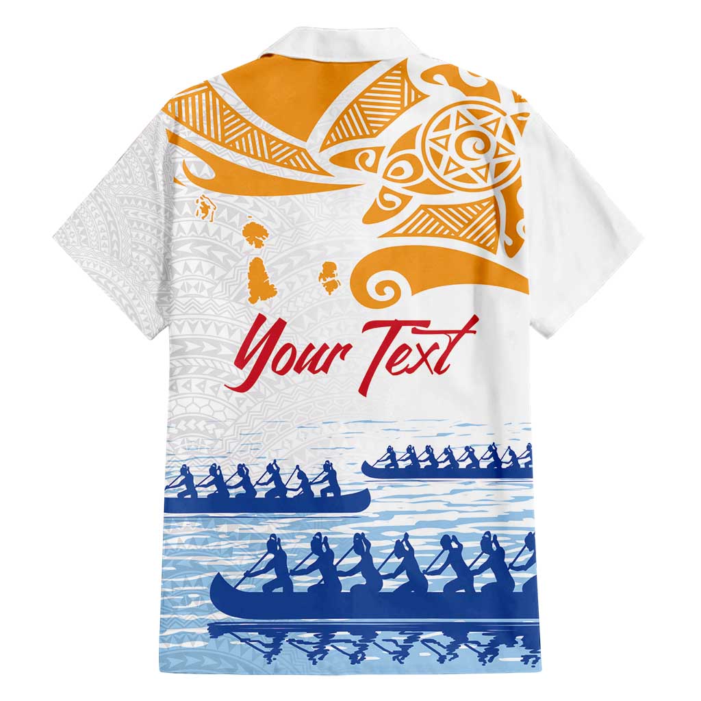 Personalised Hawaiki Nui Va'a French Polynesian Pattern Family Matching Off Shoulder Maxi Dress and Hawaiian Shirt White Color LT03 - Polynesian Pride