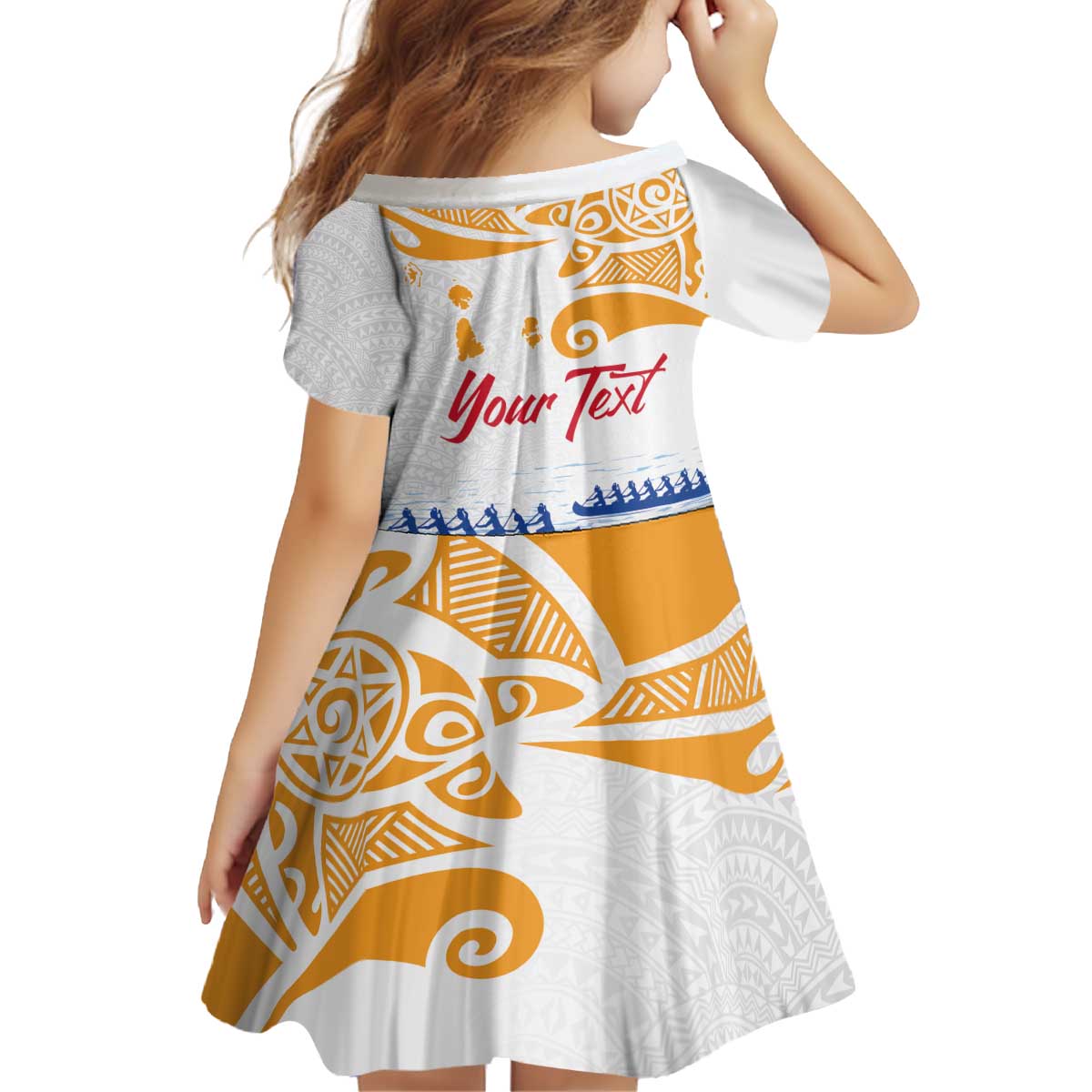 Personalised Hawaiki Nui Va'a French Polynesian Pattern Family Matching Puletasi and Hawaiian Shirt White Color LT03 - Polynesian Pride