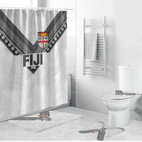 Rugby Fiji Bathroom Set Fijian Masi Tribal Sporty Style White Color LT03 Bathroom Set (4 pcs) White - Polynesian Pride