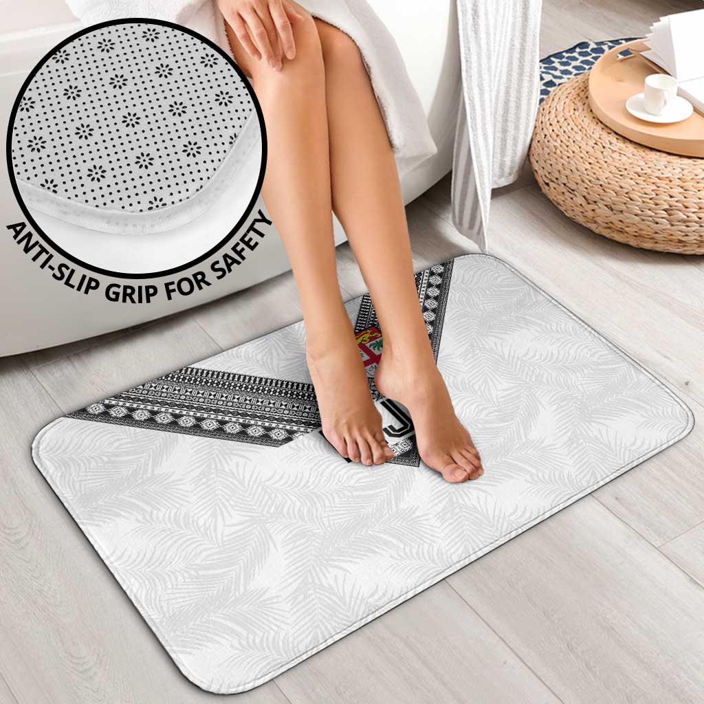 Rugby Fiji Bathroom Set Fijian Masi Tribal Sporty Style White Color LT03 - Polynesian Pride