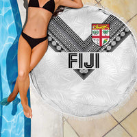 Rugby Fiji Beach Blanket Fijian Masi Tribal Sporty Style White Color LT03 - Polynesian Pride