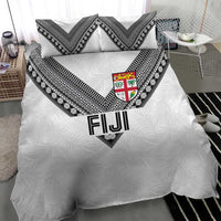 Rugby Fiji Bedding Set Fijian Masi Tribal Sporty Style White Color LT03 - Polynesian Pride