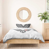 Rugby Fiji Bedding Set Fijian Masi Tribal Sporty Style White Color LT03 - Polynesian Pride