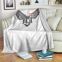 Rugby Fiji Blanket Fijian Masi Tribal Sporty Style White Color LT03 White - Polynesian Pride