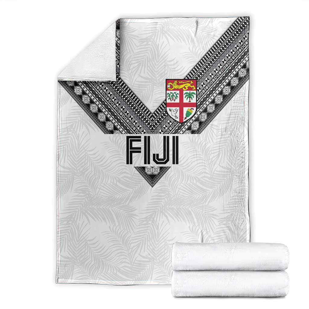 Rugby Fiji Blanket Fijian Masi Tribal Sporty Style White Color LT03 - Polynesian Pride