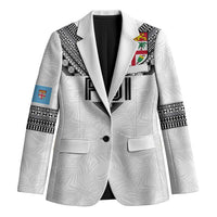 Custom Rugby Fiji Blazer Fijian Masi Tribal Sporty Style White Color LT03 Unisex White - Polynesian Pride