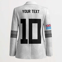 Custom Rugby Fiji Blazer Fijian Masi Tribal Sporty Style White Color LT03 - Polynesian Pride