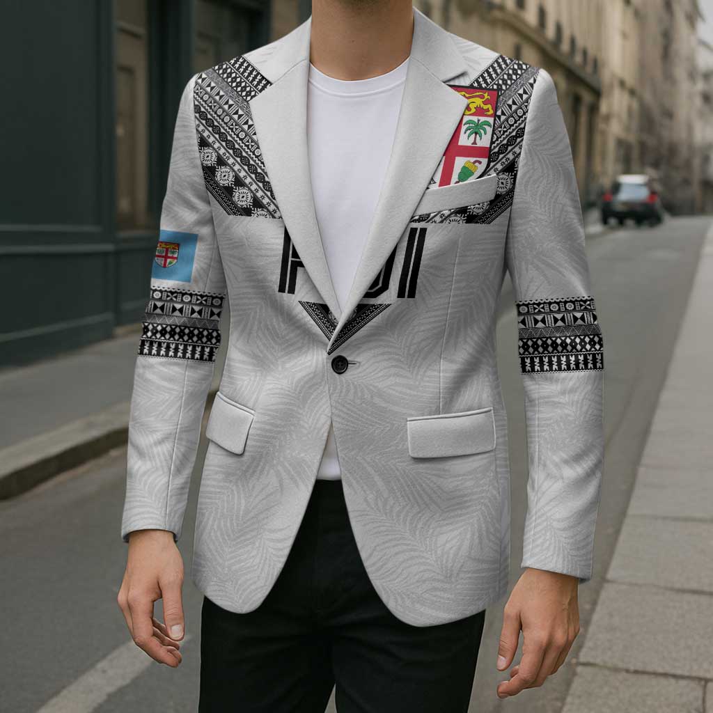 Custom Rugby Fiji Blazer Fijian Masi Tribal Sporty Style White Color LT03 - Polynesian Pride