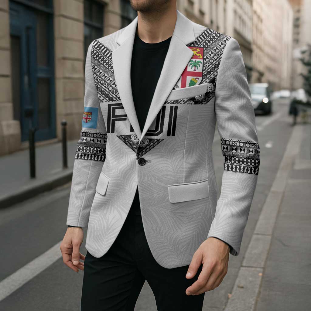 Custom Rugby Fiji Blazer Fijian Masi Tribal Sporty Style White Color LT03 - Polynesian Pride
