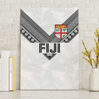 Rugby Fiji Canvas Wall Art Fijian Masi Tribal Sporty Style White Color LT03 Without Frame White - Polynesian Pride