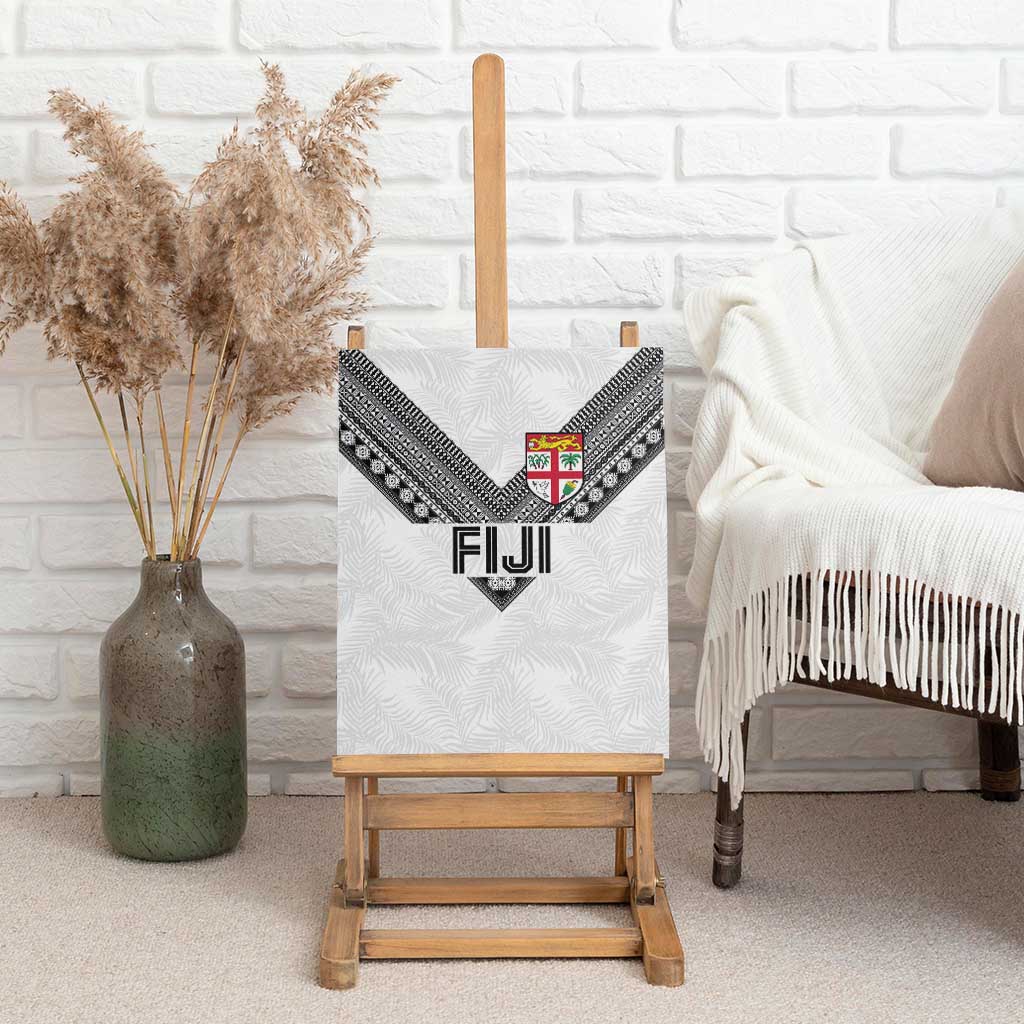 Rugby Fiji Canvas Wall Art Fijian Masi Tribal Sporty Style White Color LT03 - Polynesian Pride