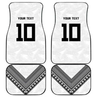 Rugby Fiji Car Mats Fijian Masi Tribal Sporty Style White Color LT03 - Polynesian Pride