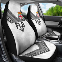 Rugby Fiji Car Seat Cover Fijian Masi Tribal Sporty Style White Color LT03 - Polynesian Pride