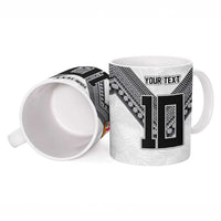 Custom Rugby Fiji Ceramic Mug Fijian Masi Tribal Sporty Style White Color LT03 - Polynesian Pride