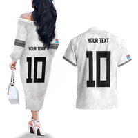 Custom Rugby Fiji Couples Matching Off The Shoulder Long Sleeve Dress and Hawaiian Shirt Fijian Masi Tribal Sporty Style White Color LT03 - Polynesian Pride