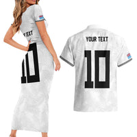 Custom Rugby Fiji Couples Matching Short Sleeve Bodycon Dress and Hawaiian Shirt Fijian Masi Tribal Sporty Style White Color LT03 - Polynesian Pride