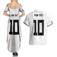 Custom Rugby Fiji Couples Matching Summer Maxi Dress and Hawaiian Shirt Fijian Masi Tribal Sporty Style White Color LT03 - Polynesian Pride