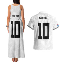 Custom Rugby Fiji Couples Matching Tank Maxi Dress and Hawaiian Shirt Fijian Masi Tribal Sporty Style White Color LT03 - Polynesian Pride