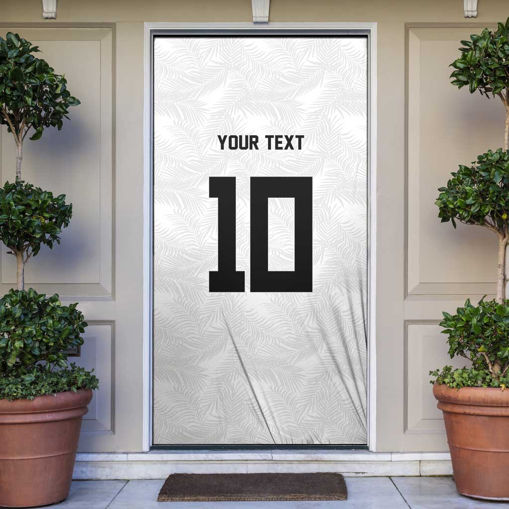 Custom Rugby Fiji Door Cover Fijian Masi Tribal Sporty Style White Color LT03 White - Polynesian Pride