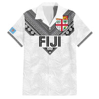 Custom Rugby Fiji Family Matching Long Sleeve Bodycon Dress and Hawaiian Shirt Fijian Masi Tribal Sporty Style White Color LT03 Dad's Shirt - Short Sleeve White - Polynesian Pride