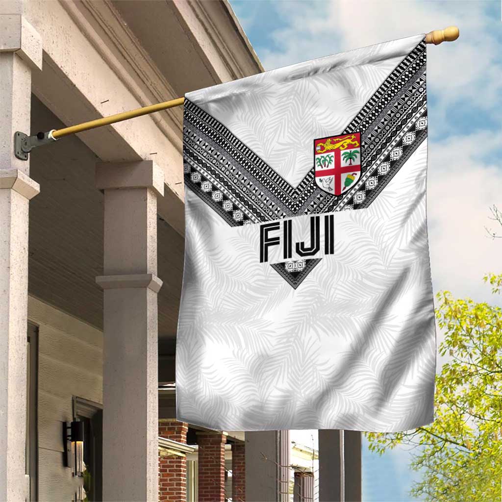 Rugby Fiji Garden Flag Fijian Masi Tribal Sporty Style White Color LT03 House Flag White - Polynesian Pride
