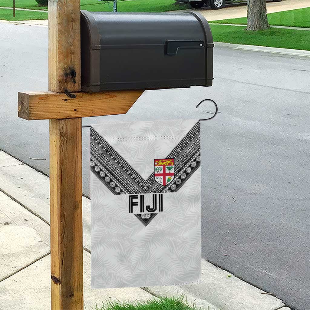 Rugby Fiji Garden Flag Fijian Masi Tribal Sporty Style White Color LT03 - Polynesian Pride