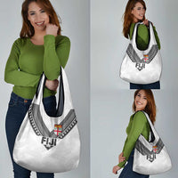 Rugby Fiji Grocery Bag Fijian Masi Tribal Sporty Style White Color LT03 - Polynesian Pride