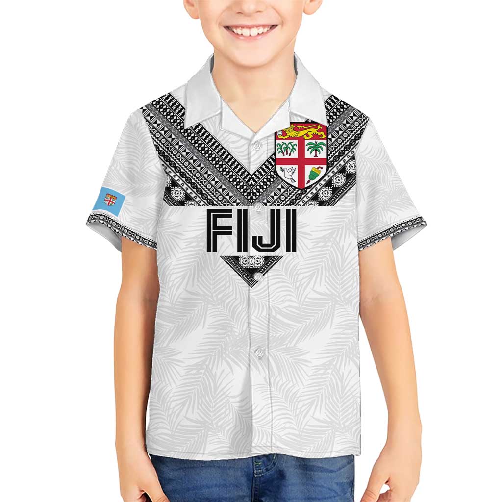 Custom Rugby Fiji Hawaiian Shirt Fijian Masi Tribal Sporty Style White Color LT03 - Polynesian Pride