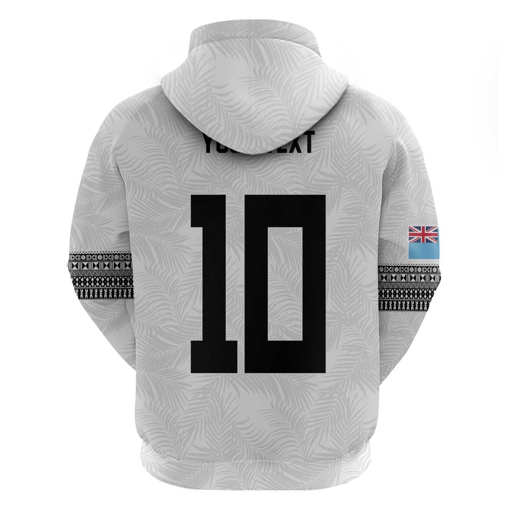 Custom Rugby Fiji Hoodie Fijian Masi Tribal Sporty Style White Color LT03 - Polynesian Pride