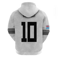 Custom Rugby Fiji Hoodie Fijian Masi Tribal Sporty Style White Color LT03 - Polynesian Pride