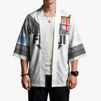 Custom Rugby Fiji Kimono Fijian Masi Tribal Sporty Style White Color LT03 - Polynesian Pride
