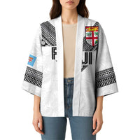 Custom Rugby Fiji Kimono Fijian Masi Tribal Sporty Style White Color LT03 - Polynesian Pride