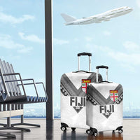 Rugby Fiji Luggage Cover Fijian Masi Tribal Sporty Style White Color LT03 - Polynesian Pride