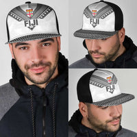 Rugby Fiji Mesh Trucker Cap Fijian Masi Tribal Sporty Style White Color LT03 - Polynesian Pride