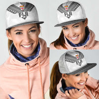 Rugby Fiji Mesh Trucker Cap Fijian Masi Tribal Sporty Style White Color LT03 - Polynesian Pride