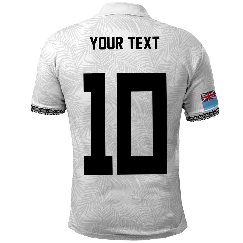 Custom Rugby Fiji Polo Shirt Fijian Masi Tribal Sporty Style White Color LT03 - Polynesian Pride